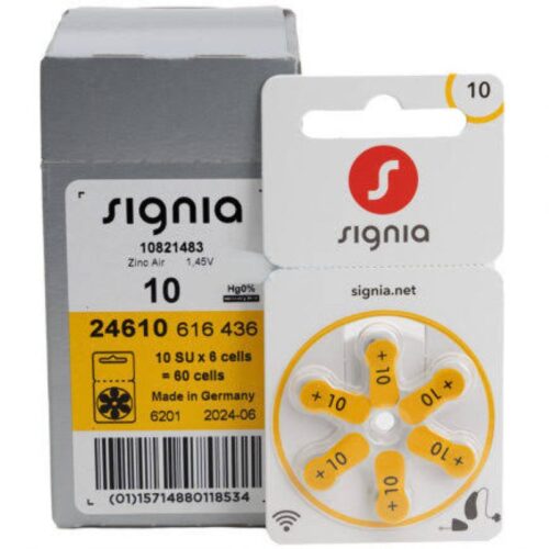 Signia-10 no. Hearing Aids Cells/Batteries