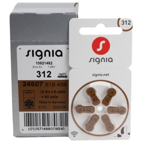 Signia-312 no. Hearing Aids Cells/Batteries